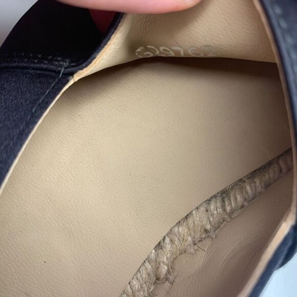 Chanel Satin CC Espadrille EU 38 US 7-7.5 Black Slip On Cap Toe Grosgrain Flat - Picture 10 of 13